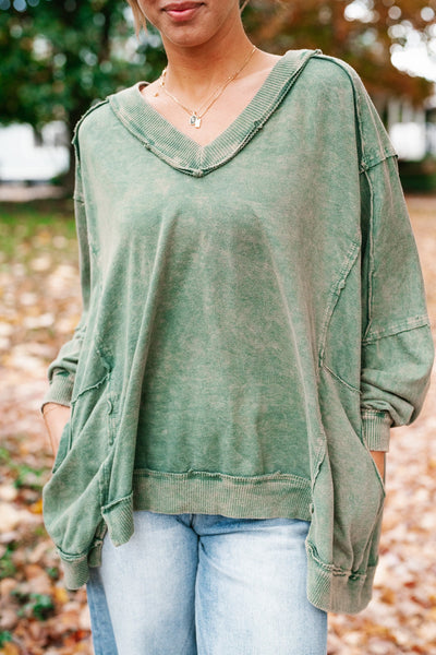 Timeless Oversized Cozy Top - Olive