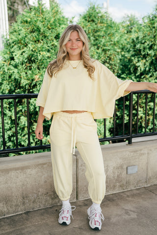 The Drift Short Sleeve Top - Lemon