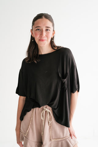 Simple Matter Pocket Front Tee - Black