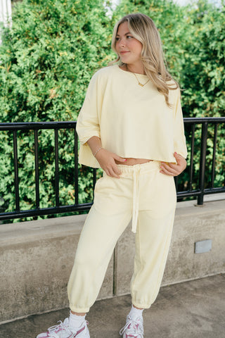 The Drift Short Sleeve Top - Lemon