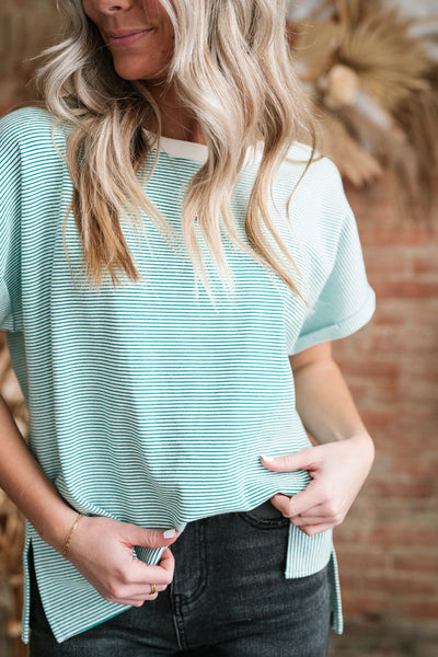 Hyped For Stripes Top- Green