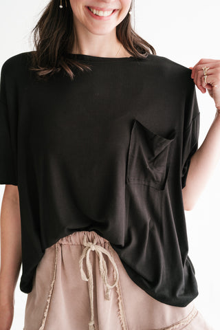 Simple Matter Pocket Front Tee - Black