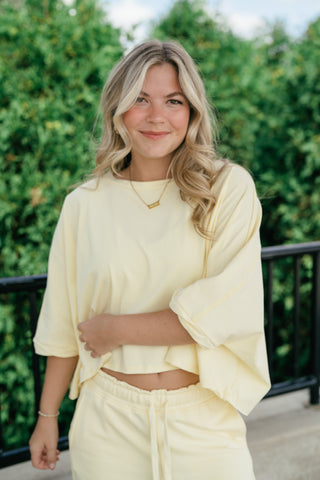 The Drift Short Sleeve Top - Lemon