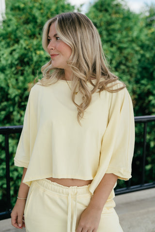 The Drift Short Sleeve Top - Lemon