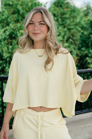 The Drift Short Sleeve Top - Lemon
