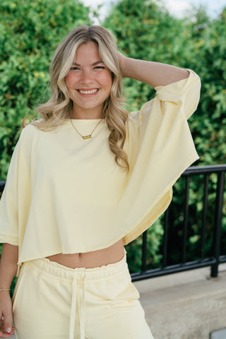 The Drift Short Sleeve Top - Lemon