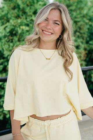 The Drift Short Sleeve Top - Lemon