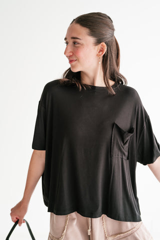 Simple Matter Pocket Front Tee - Black