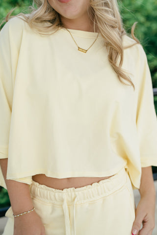 The Drift Short Sleeve Top - Lemon