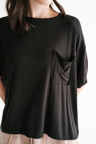 Simple Matter Pocket Front Tee - Black