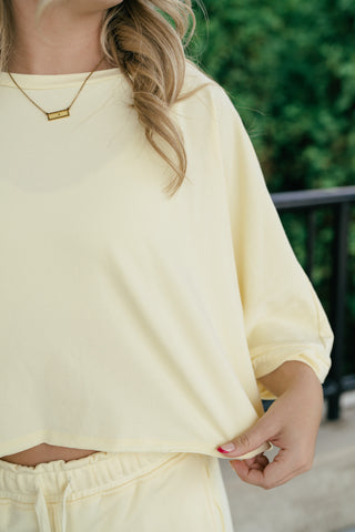 The Drift Short Sleeve Top - Lemon