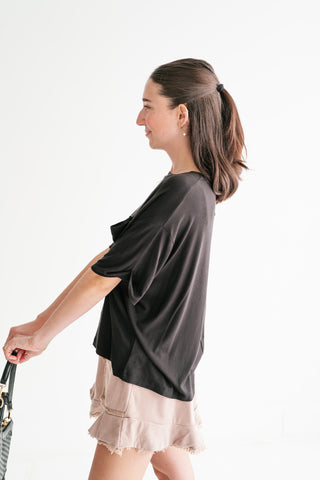 Simple Matter Pocket Front Tee - Black