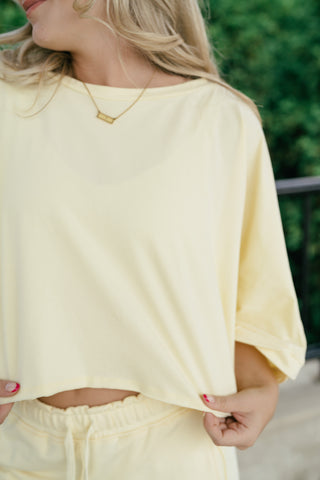 The Drift Short Sleeve Top - Lemon