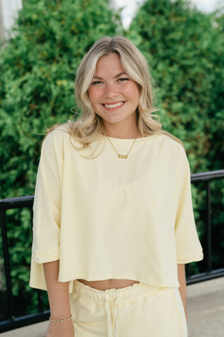 The Drift Short Sleeve Top - Lemon