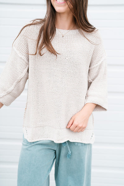 Cozy In Knit Sweater - Coconut