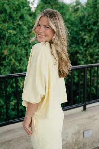 The Drift Short Sleeve Top - Lemon