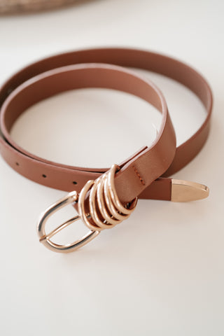 Multi Ring Vegan Leather Belt