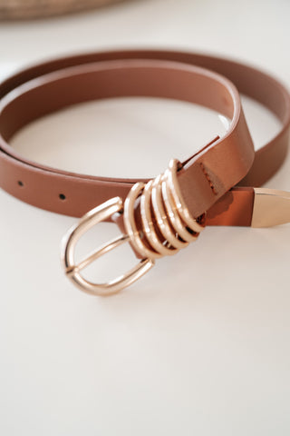 Multi Ring Vegan Leather Belt