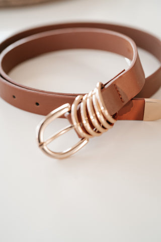 Multi Ring Vegan Leather Belt