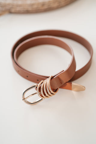 Multi Ring Vegan Leather Belt
