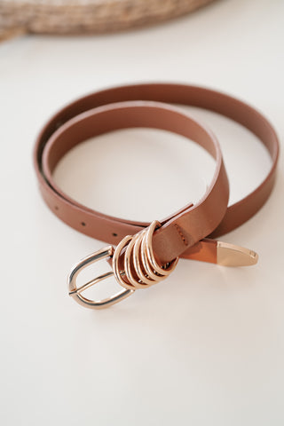 Multi Ring Vegan Leather Belt