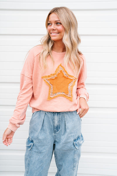 Shooting Star Patch Pullover Top