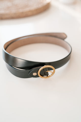 Round Ring Buckle Leather Belt