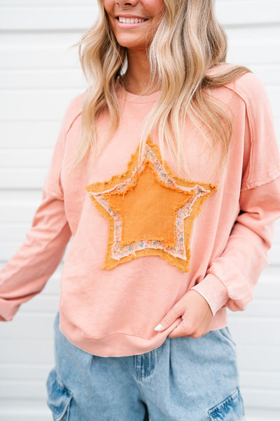 Shooting Star Patch Pullover Top