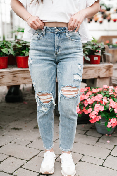 Risen Talia High Rise Crop Tapered Jeans