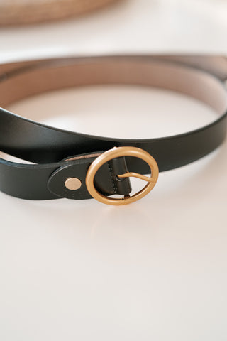 Round Ring Buckle Leather Belt