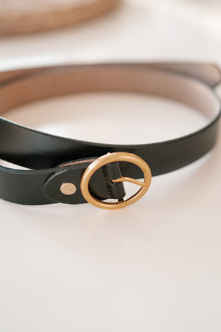 Round Ring Buckle Leather Belt