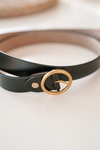 Round Ring Buckle Leather Belt