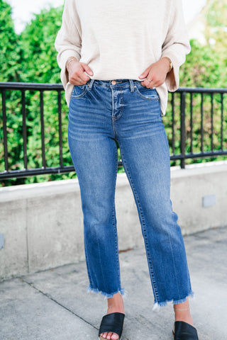 Risen Lyla High Rise-Ankle Straight Jeans