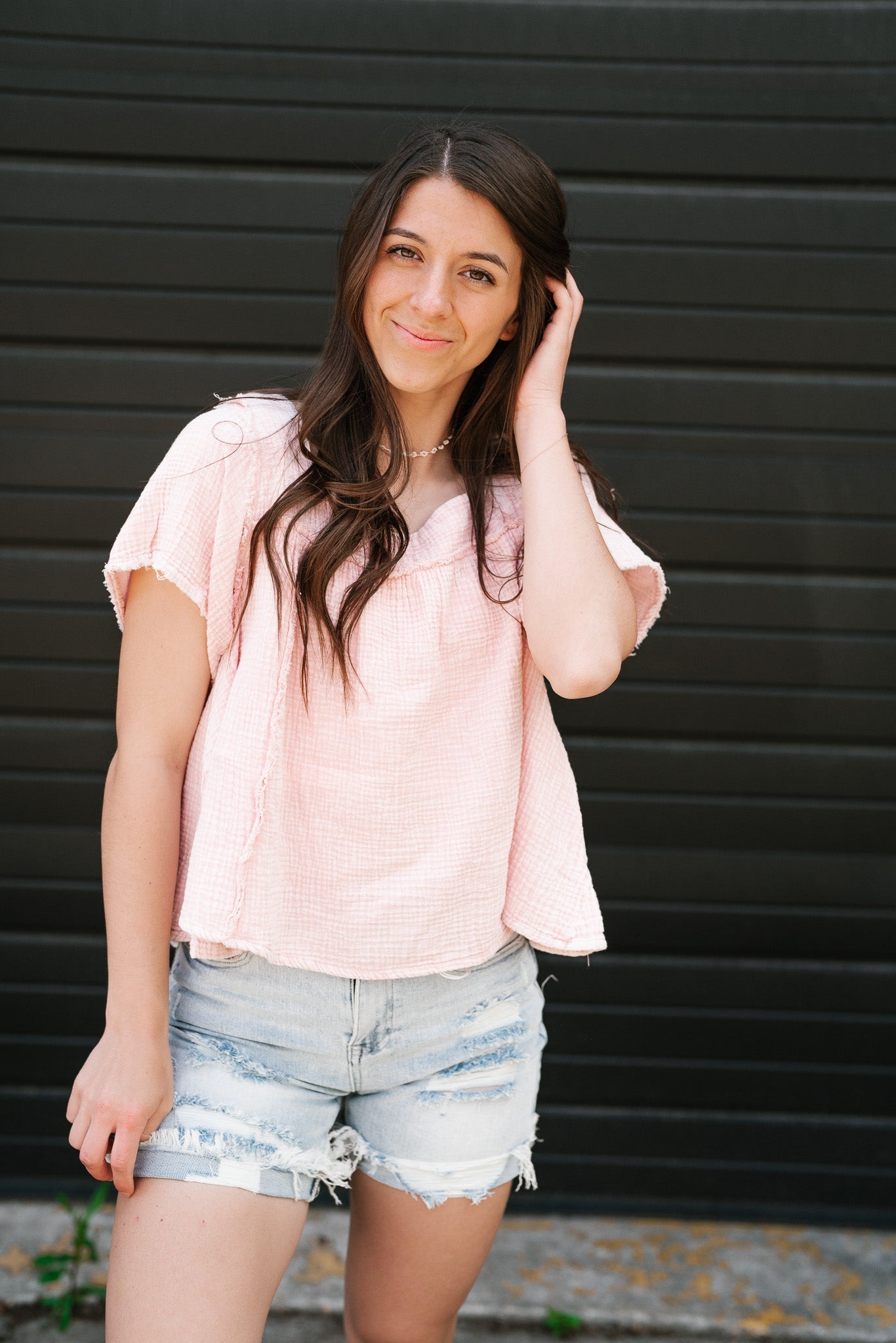 Have It All Gauze Top - Blush