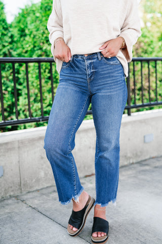 Risen Lyla High Rise-Ankle Straight Jeans