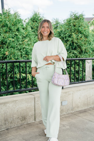 The Drift Short Sleeve Top - Light Sage