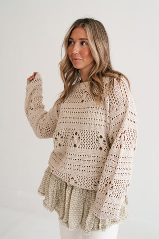 Sunday Stroll Textured Sweater Top