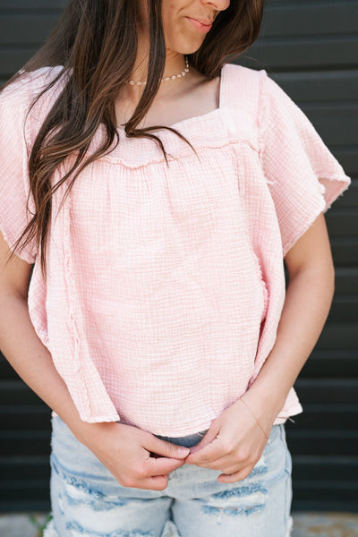 Have It All Gauze Top - Blush