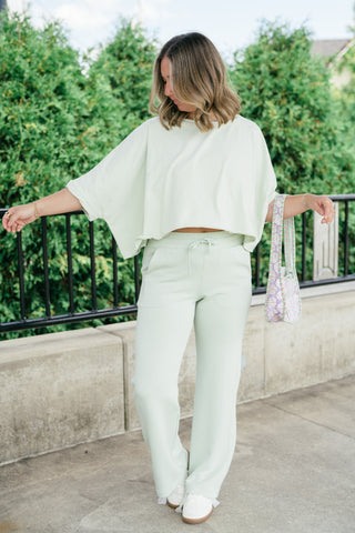 The Drift Short Sleeve Top - Light Sage