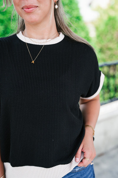 Soft Contrast Ribbed Top