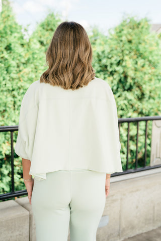 The Drift Short Sleeve Top - Light Sage