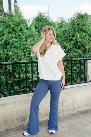 Elise Short Sleeve Scuba - Heather Grey
