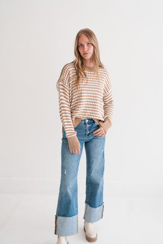 Check It Out Knit Sweater Top