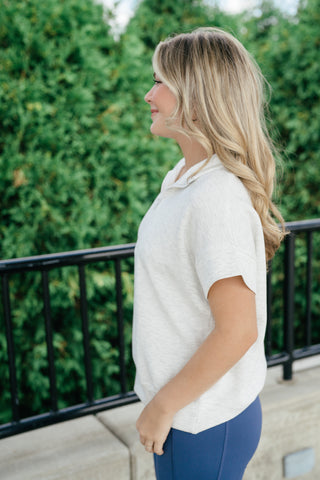 Elise Short Sleeve Scuba - Heather Grey