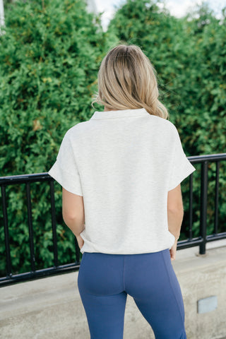 Elise Short Sleeve Scuba - Heather Grey