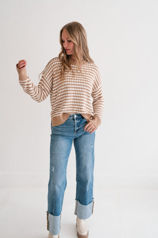 Check It Out Knit Sweater Top