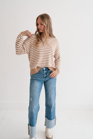 Check It Out Knit Sweater Top