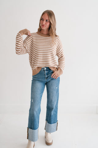 Check It Out Knit Sweater Top