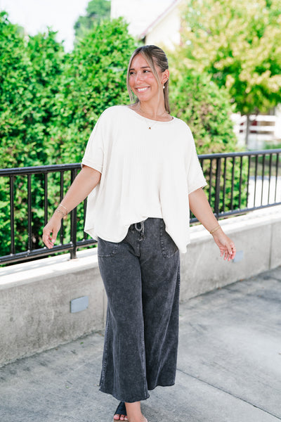 Cozy Dune Dolman Waffle Knit Top