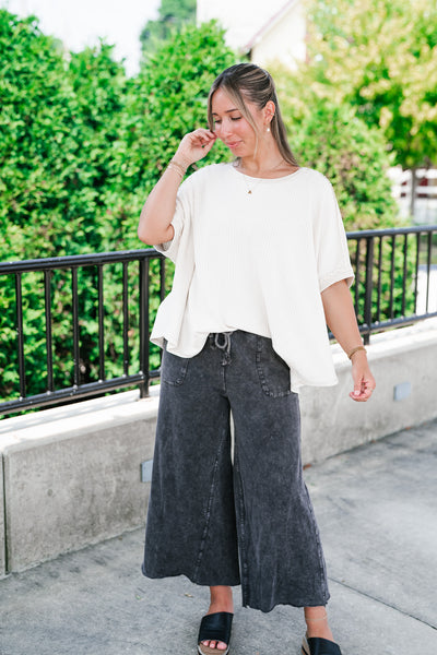 Cozy Dune Dolman Waffle Knit Top
